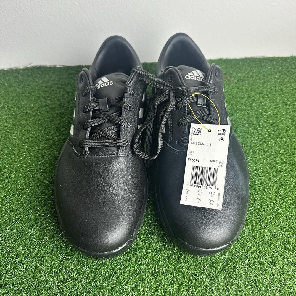 Adidas 360 Bounce II Spiked Golf Shoes Mens Size 8 Black EF5574 - Picture 2 of 4